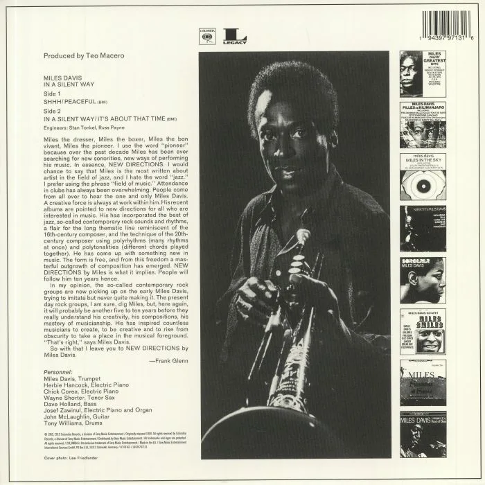 Back cover — Miles DAVIS — In A Silent Way (reissue)