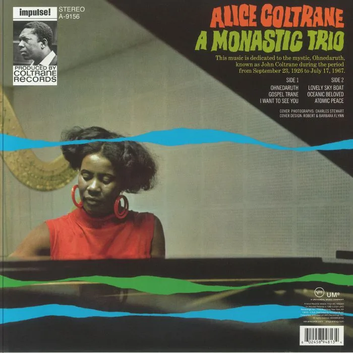 Обратная сторона обложки — Alice COLTRANE — A Monastic Trio (Verve By Request)