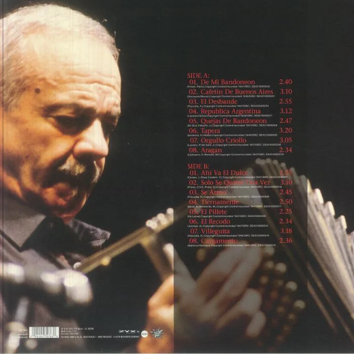 Обратная сторона обложки — Astor PIAZZOLLA — Tango Argentino