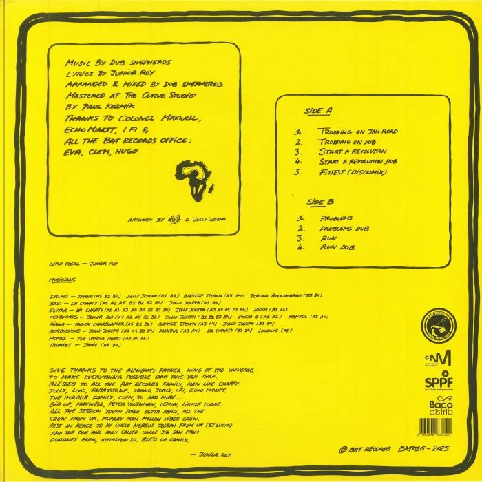 Back cover — JUNIOR ROY / DUB SHEPHERDS — Trodding On Showcase