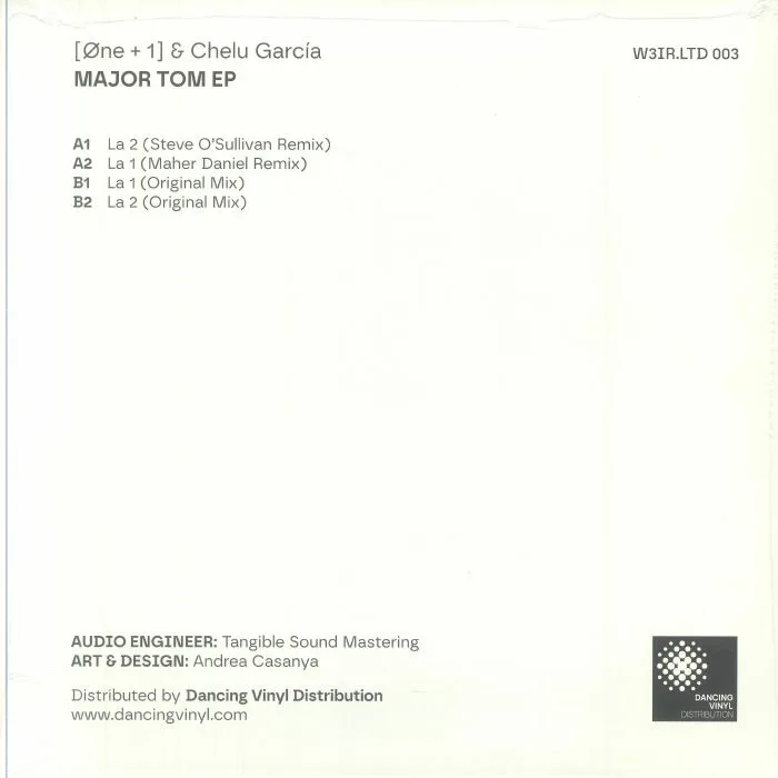 Back cover — ONE+1 / CHELU GARCIA — Major Tom EP