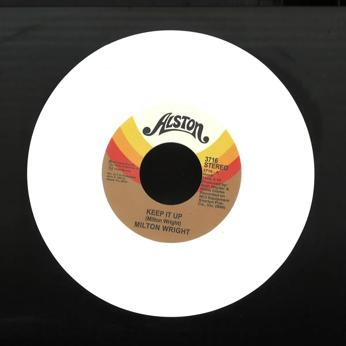 Milton Wright — Keep It Up (White Vinyl Dinked 7" Repress)