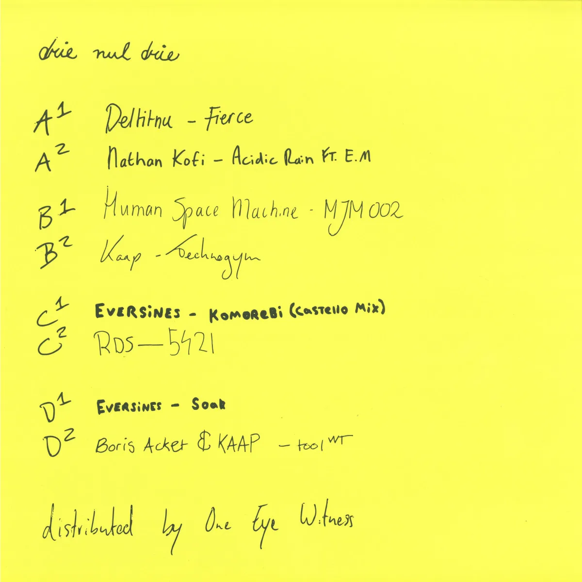 Back cover — Various — Drie Nul Drie 2x12"