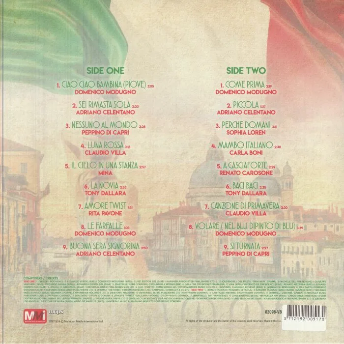 Обратная сторона обложки — VARIOUS — Ciao Italia (reissue)