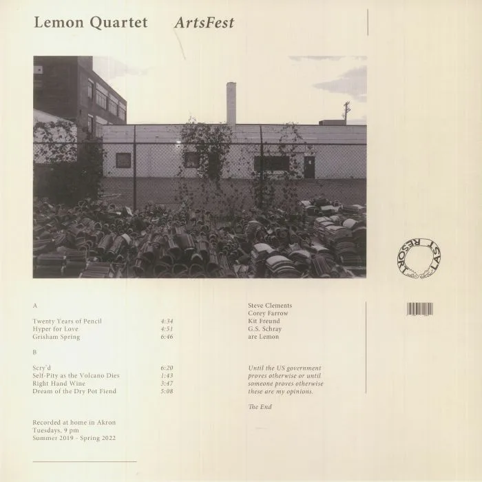 Обратная сторона обложки — LEMON QUARTET — Artsfest