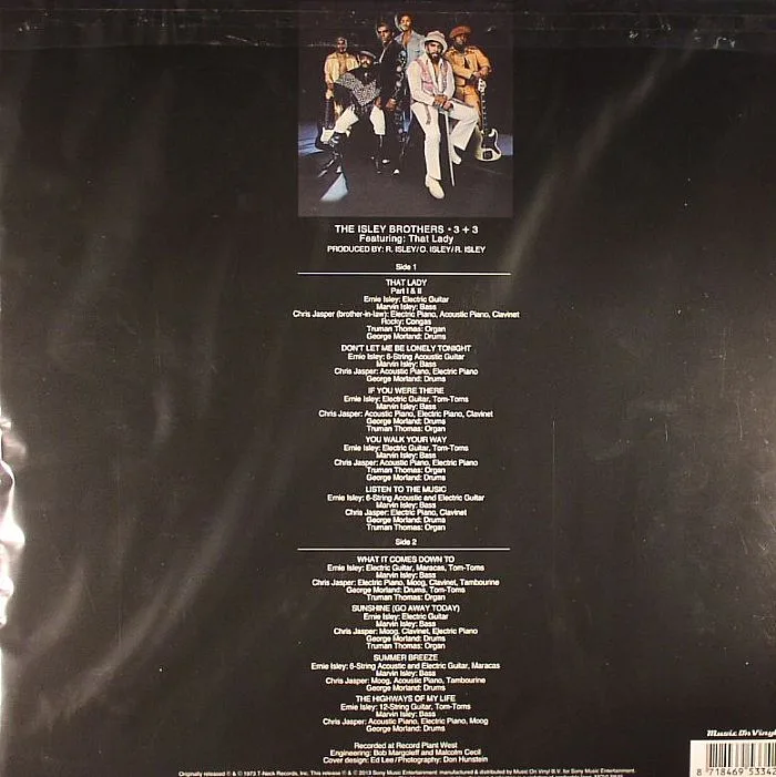 Обратная сторона обложки — ISLEY BROTHERS — 3 Plus 3