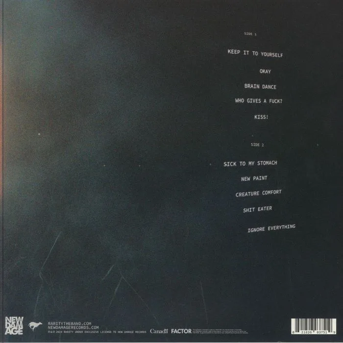 Back cover — RARITY — Lower Feeling