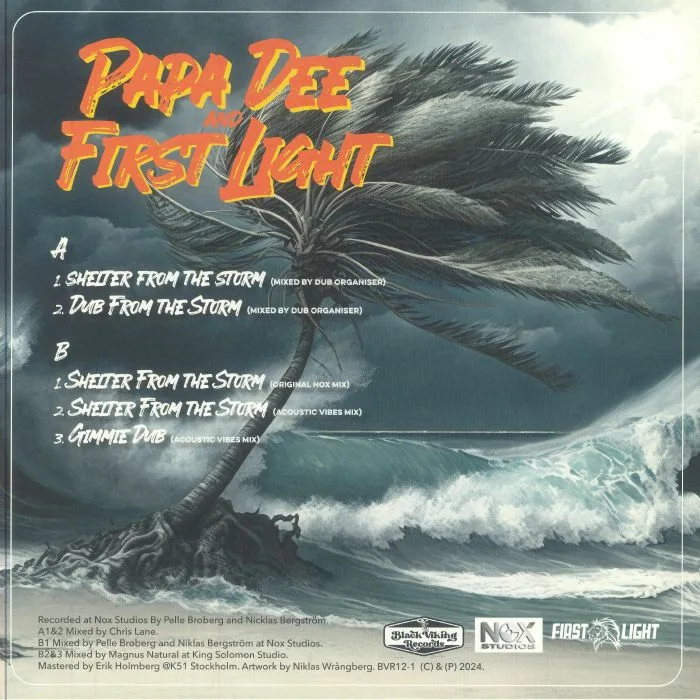 Обратная сторона обложки — PAPA DEE / FIRST LIGHT / DUB ORGANISER — Shelter From The Storm
