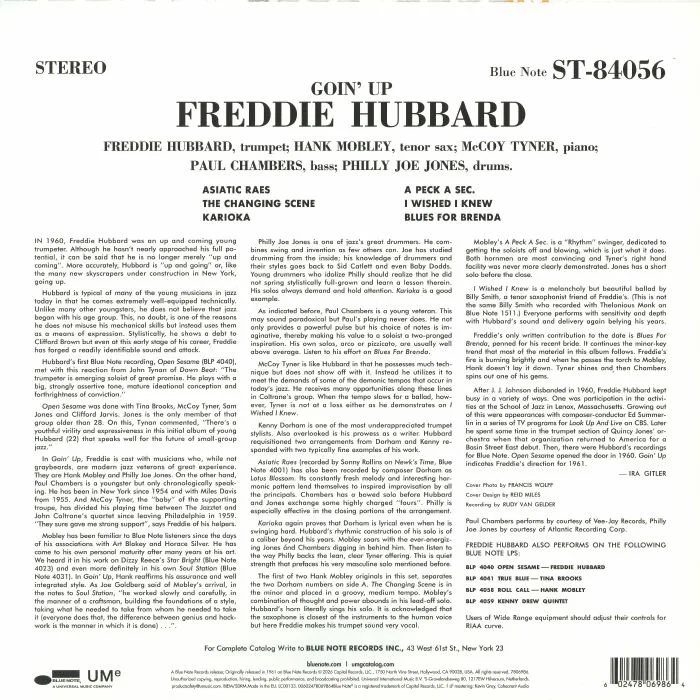 Back cover — Freddie HUBBARD — Goin' Up (reissue)
