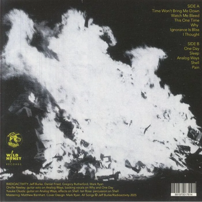 Back cover — RADIOACTIVITY — Time Won't Bring Me Down