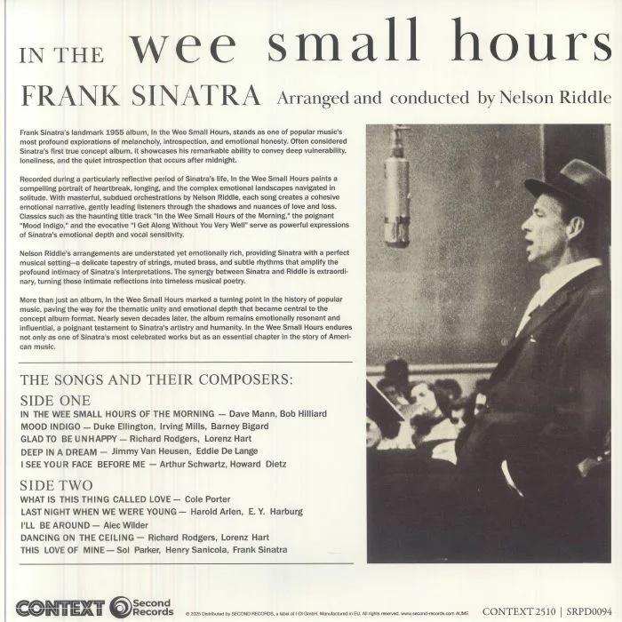 Обратная сторона обложки — Frank SINATRA — In The Wee Small Hours (reissue)