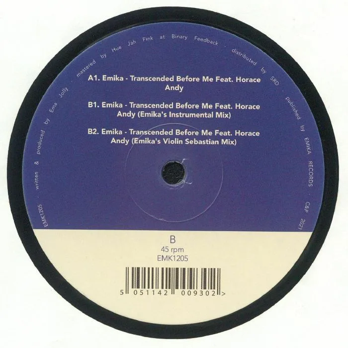 Back cover — EMIKA feat HORACE ANDY — Transcended Before Me (Record Store Day RSD 2024)
