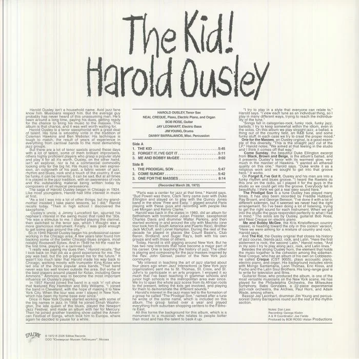 Обратная сторона обложки — Harold OUSLEY — The Kid!