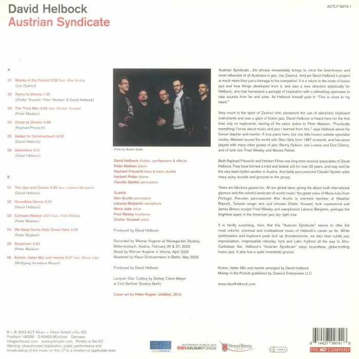 Обратная сторона обложки — David HELBOCK — Austrian Syndicate