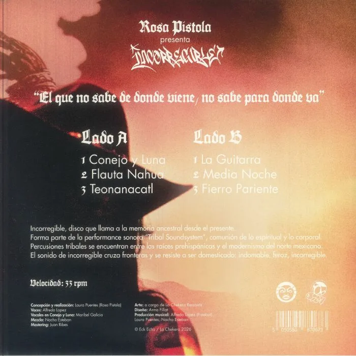 Back cover — Rosa PISTOLA — Incorregible