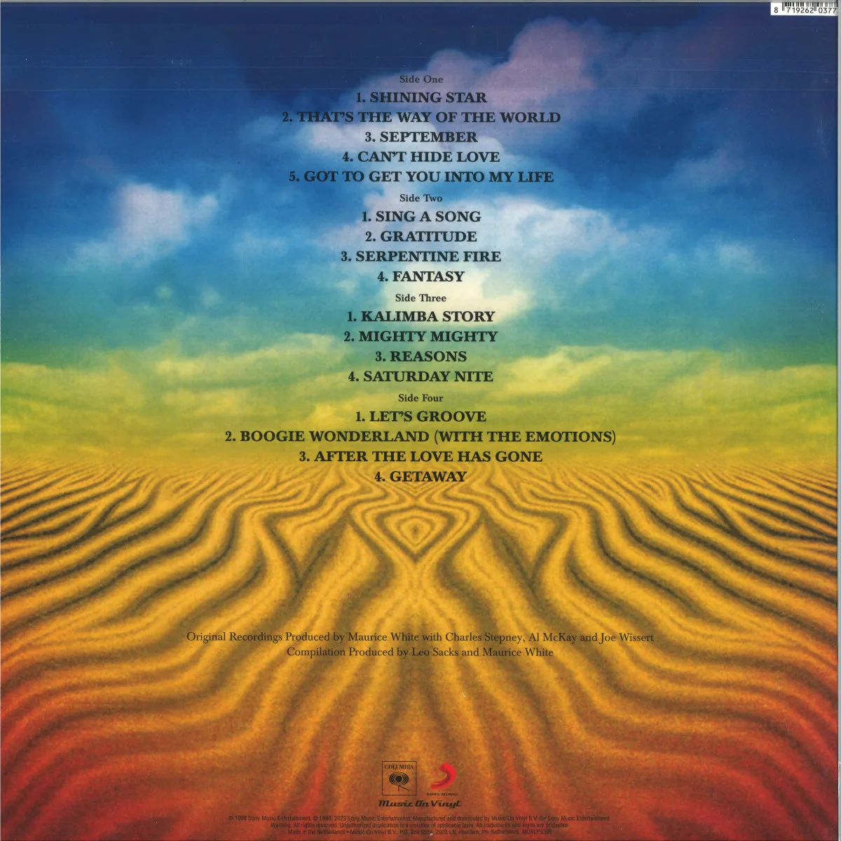 Обратная сторона обложки — Earth Wind and Fire — GREATEST HITS 2x12"