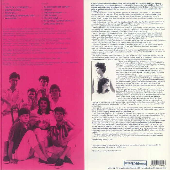 Back cover — BIG OUTDOOR TYPE — Blue Eyed Boy '80-'84