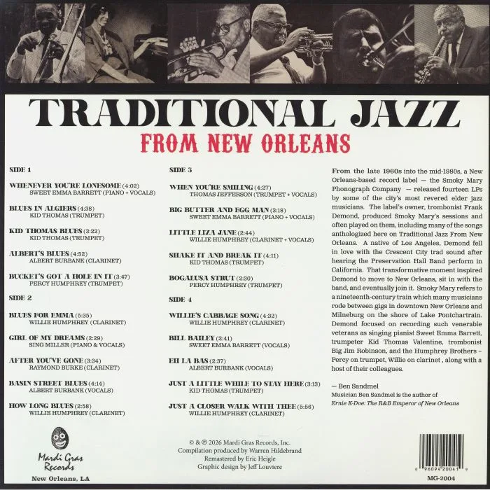 Обратная сторона обложки — VARIOUS — Traditional Jazz From New Orleans