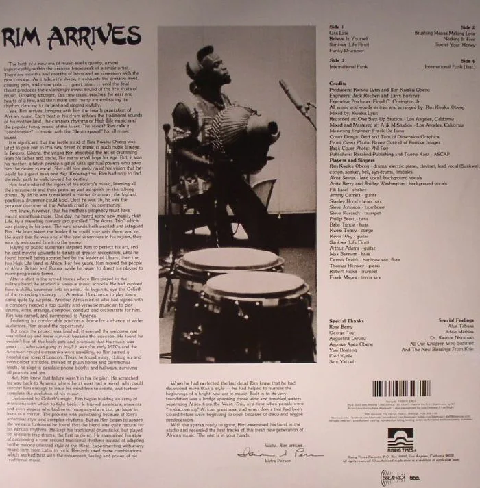 Back cover — Rim Kwaku OBENG — Rim Arrives