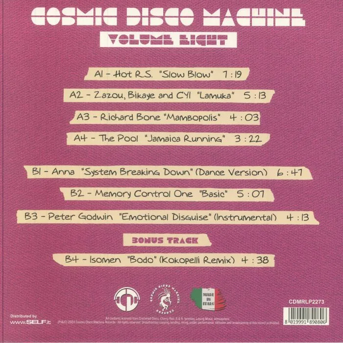Обратная сторона обложки — VARIOUS — Cosmic Disco Machine: Volume Eight (B-STOCK)