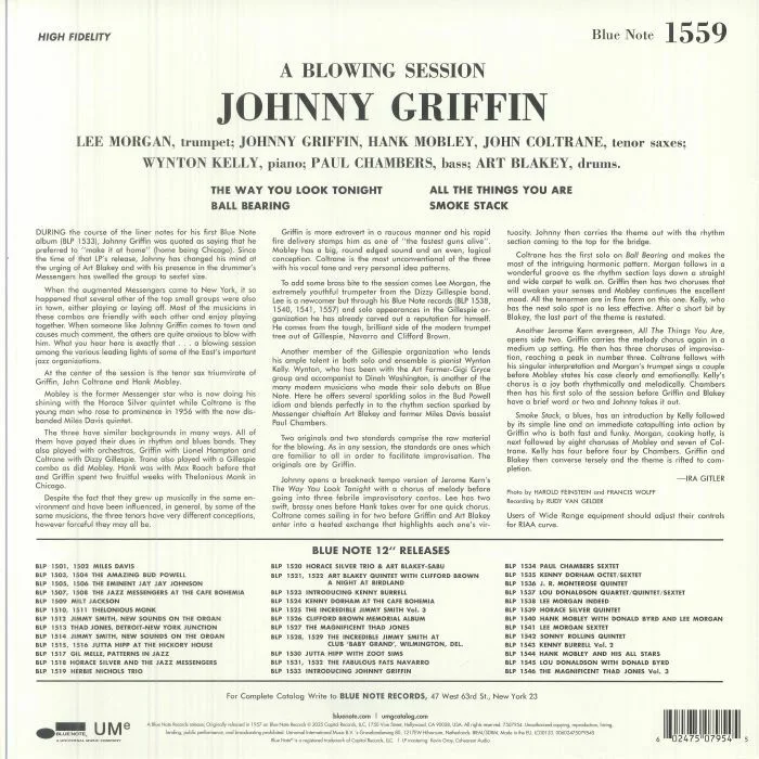Обратная сторона обложки — Johnny GRIFFIN — A Blowing Session (Classic Vinyl Series) (B-STOCK)