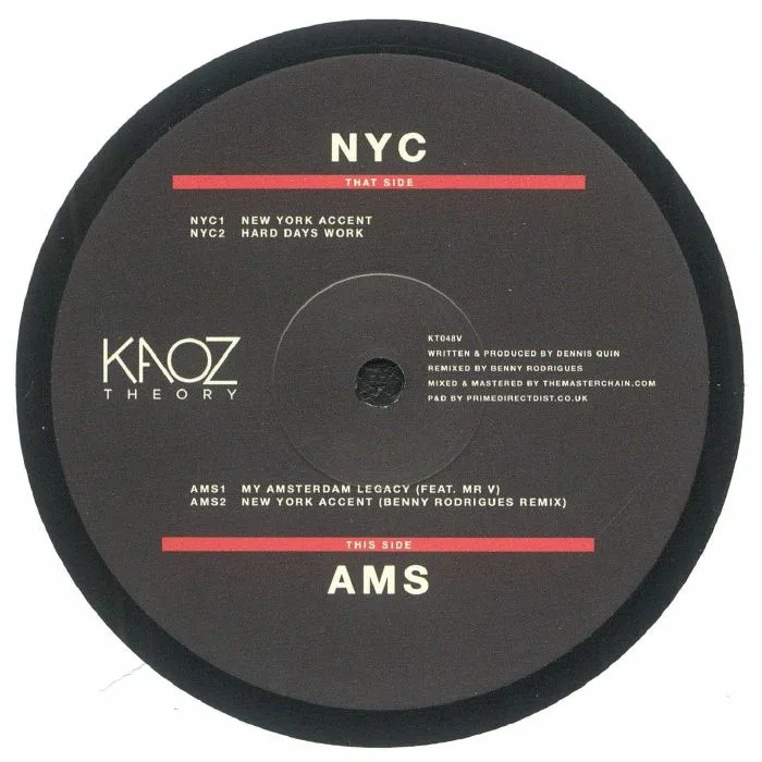 Back cover — Dennis QUIN — New York To Amsterdam