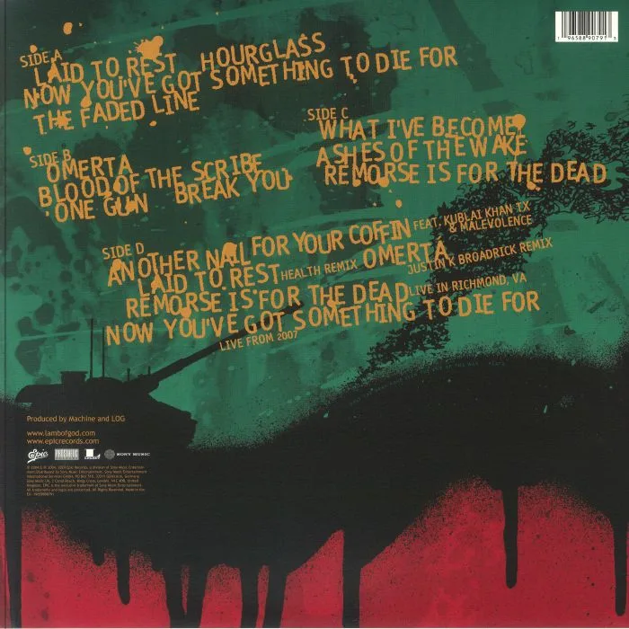 Обратная сторона обложки — LAMB OF GOD — Ashes Of The Wake (20th Anniversary Deluxe Edition)