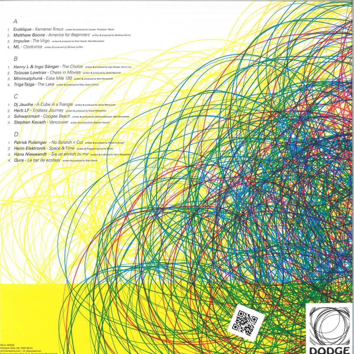 Back cover — Various — dodge with friends LP 2x12"