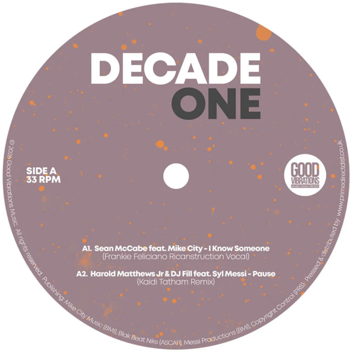 Обратная сторона обложки — Various — Decade One LP 2x12"