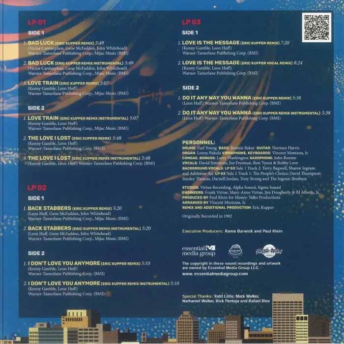 Back cover — PHILLY ALL STARS — Reimagined: Classics From The City Of Brotherly Love (Eric Kupper remixes)