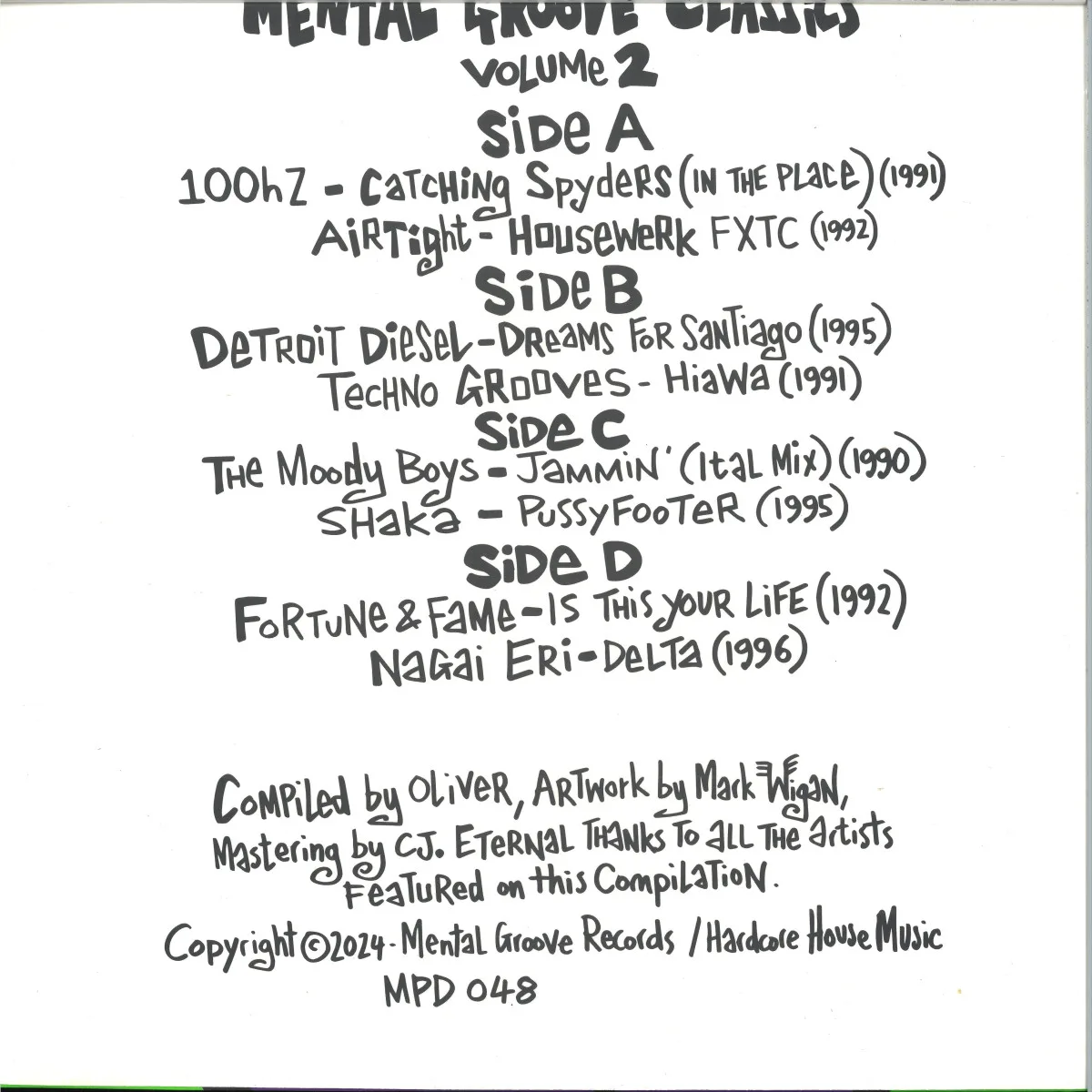 Обратная сторона обложки — Various — MENTAL GROOVE CLASSICS VOL. 2 LP 2x12"