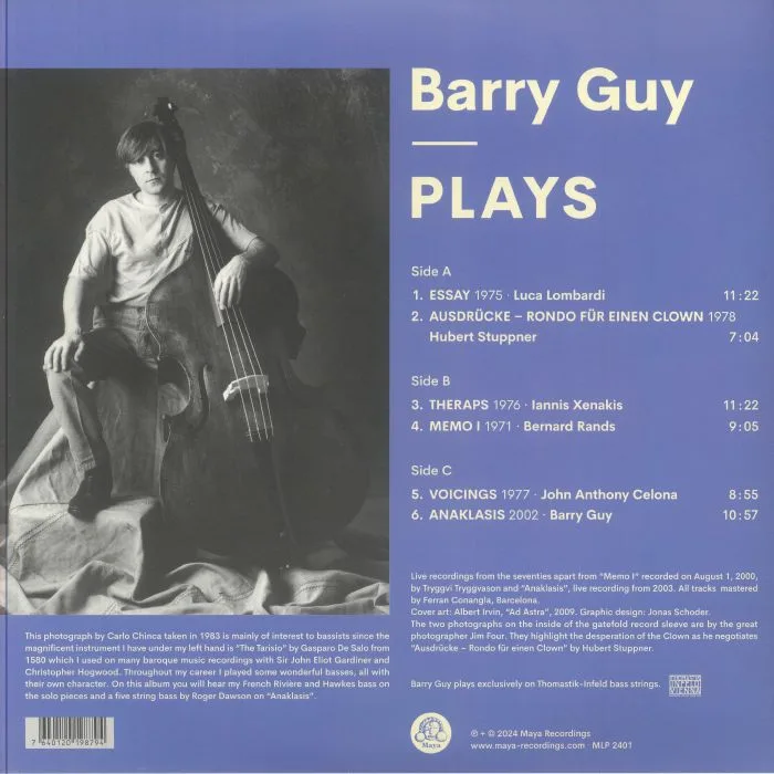 Обратная сторона обложки — Barry GUY — Plays