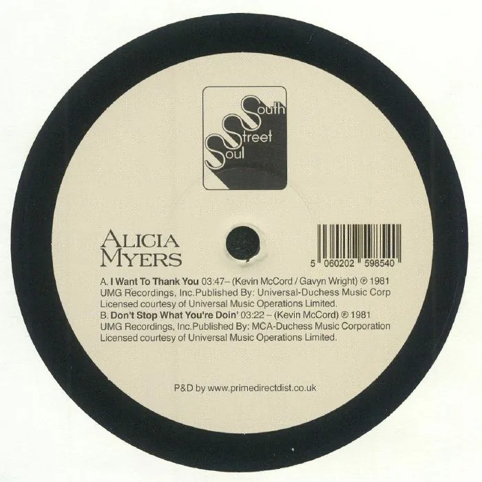 Back cover — Alicia MYERS — I Want To Thank You