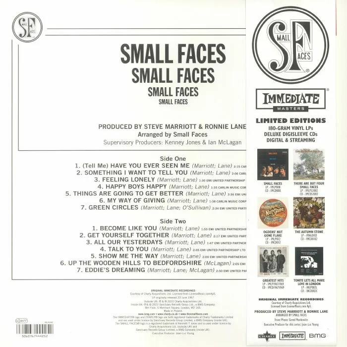 Обратная сторона обложки — SMALL FACES — Small Faces (remastered)