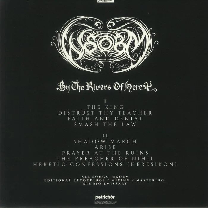 Обратная сторона обложки — WSOBM aka WHITE SNAKE OF BLACKENED MAZE — By The Rivers Of Heresy