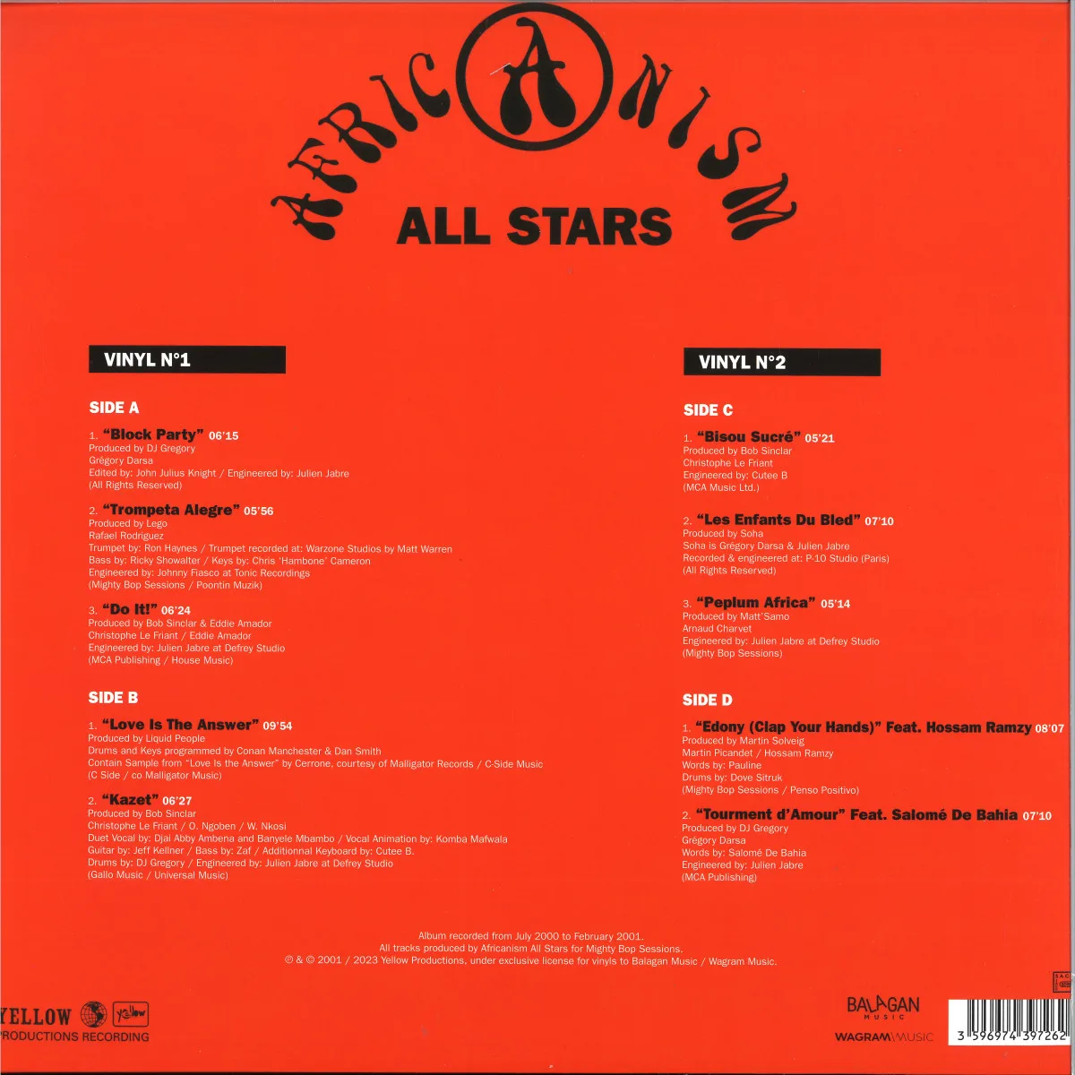 Обратная сторона обложки — Africanism Allstars — AFRICANISM 01 LP 2x12"