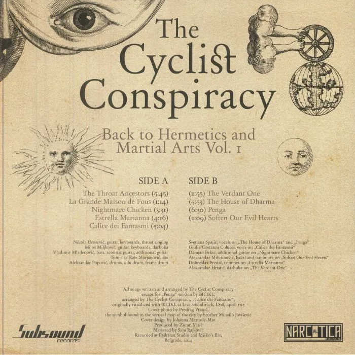 Back cover — The CYCLIST CONSPIRACY — Back To Hermetics & Martial Arts Vol 1