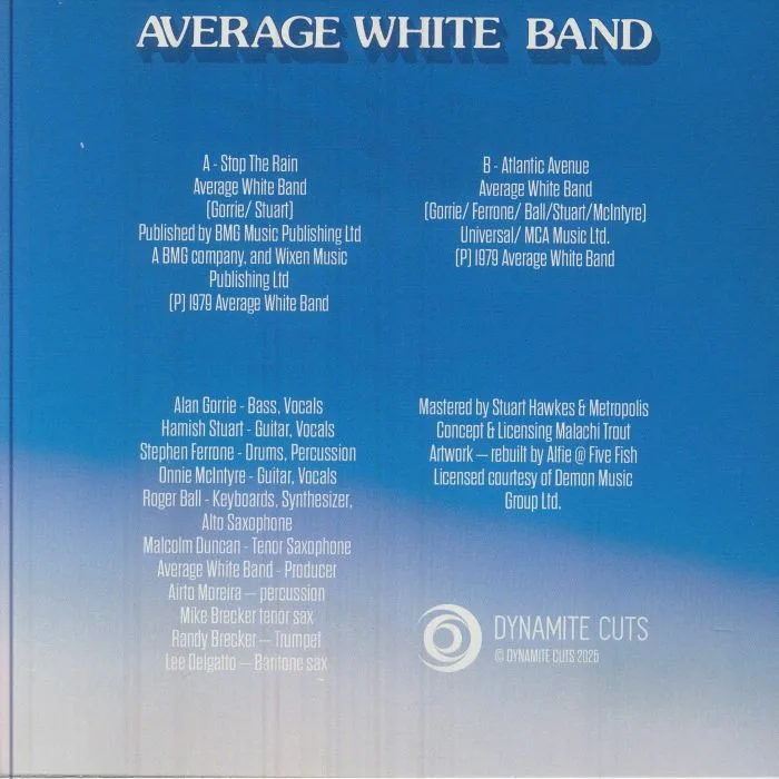 Обратная сторона обложки — AVERAGE WHITE BAND — Stop The Rain