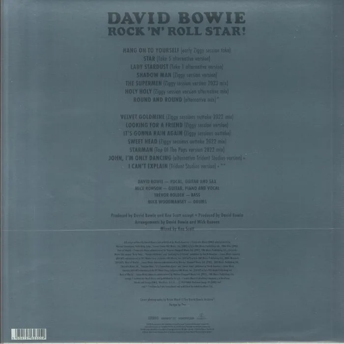 Обратная сторона обложки — David BOWIE — Rock 'N' Roll Star!