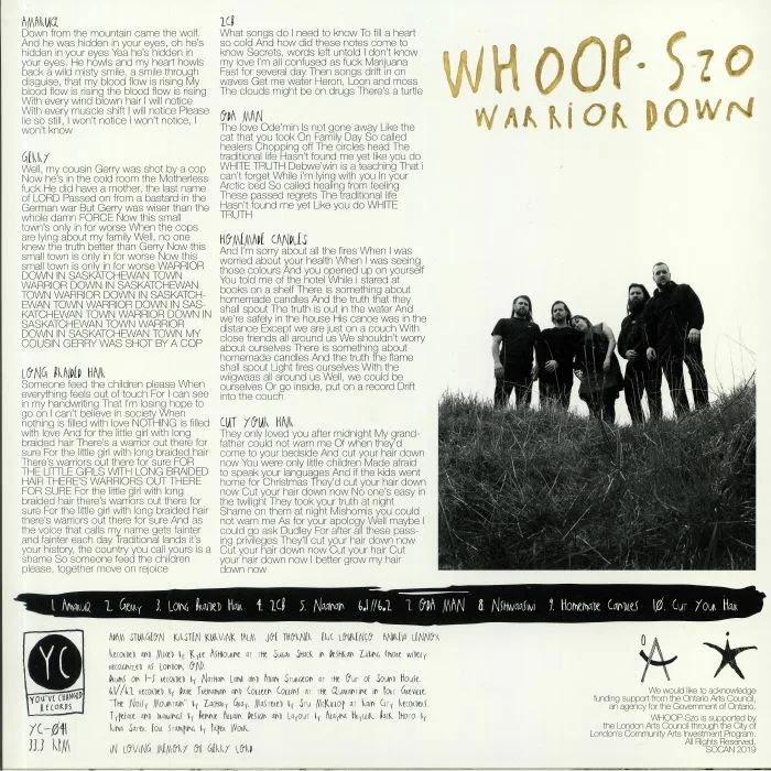 Back cover — WHOOP SZO — Warrior Down