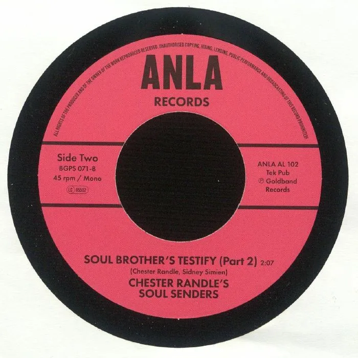 Back cover — CHESTER RANDLE'S SOUL SENDERS — Soul Brother's Testify (reissue)