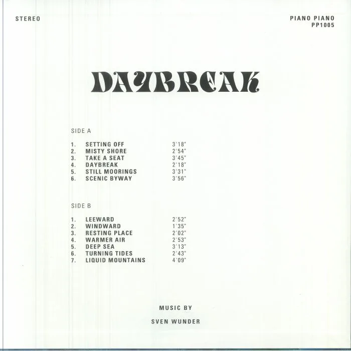 Back cover — Sven WUNDER — Daybreak (reissue)
