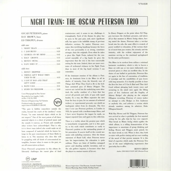 Обратная сторона обложки — Oscar PETERSON — Night Train (Verve Acoustic Sounds Series) (B-STOCK)