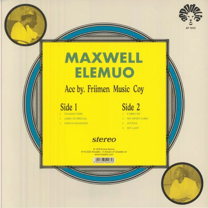 Обратная сторона обложки — Maxwell ELEMUO / FRIIMEN MUSIK COMPANY — Maxwell Elemuo Acc By Friimen Music Coy