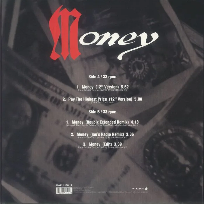 Обратная сторона обложки — MOZZART — Money