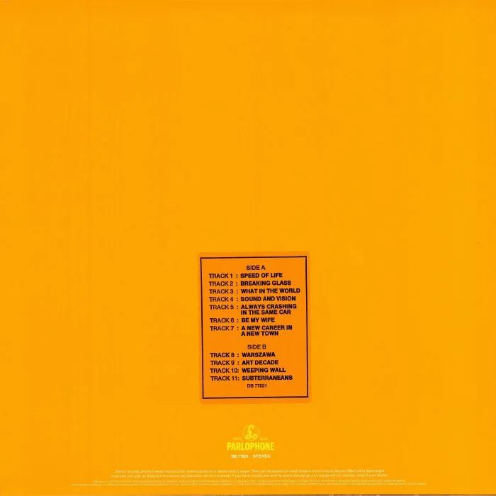 Back cover — David BOWIE — Low (remastered)