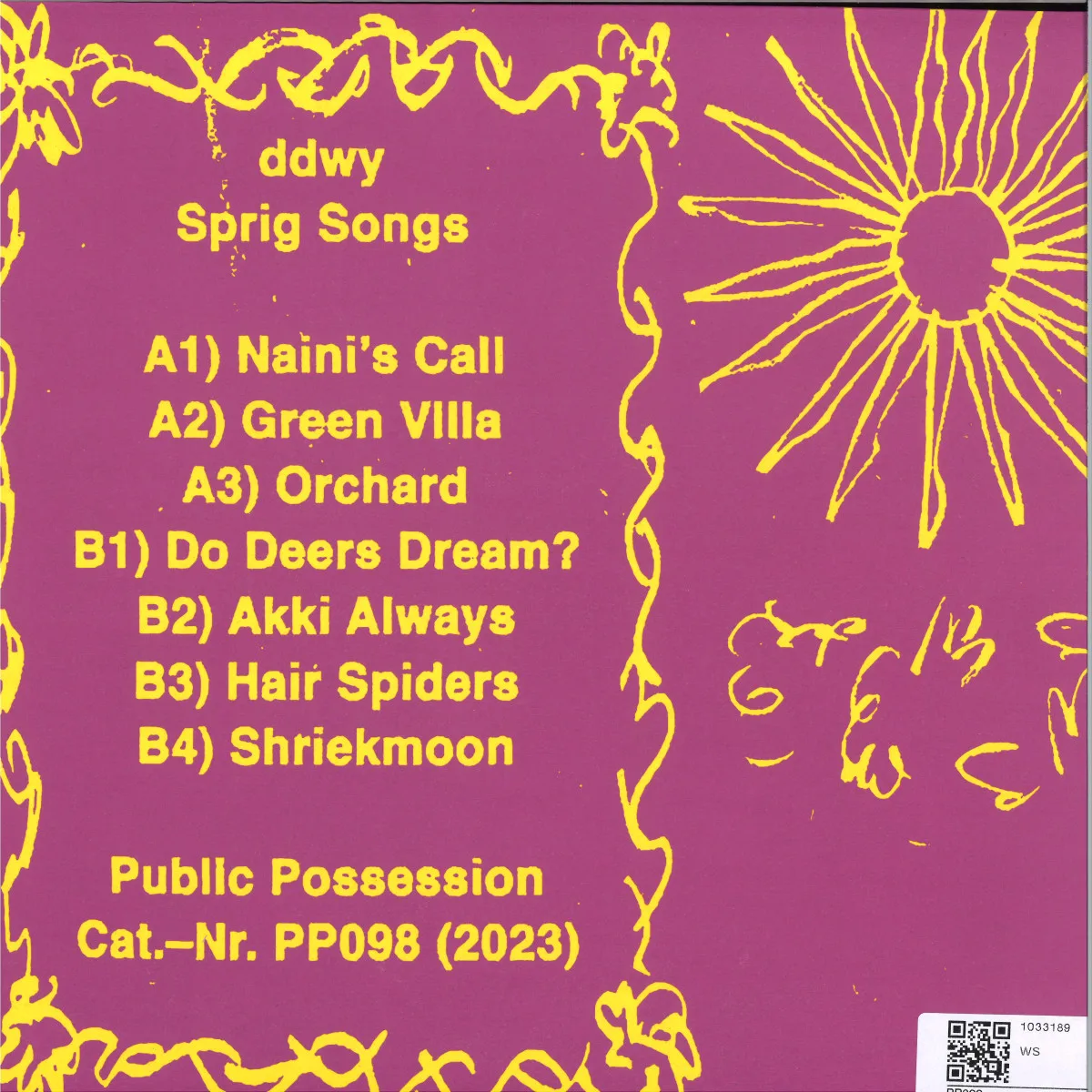 Back cover — Ddwy — Sprig Songs