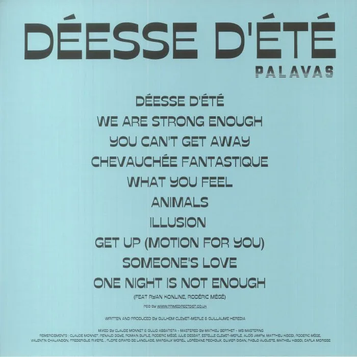 Обратная сторона обложки — PALAVAS — Deesse D'ete