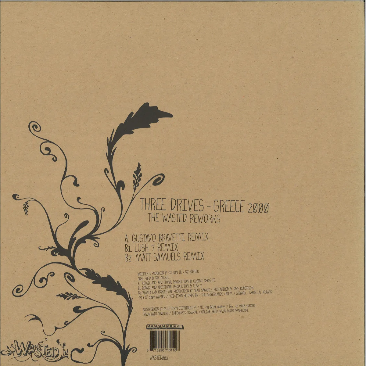 Back cover — Three Drives — Greece 2000 (The Wasted Reworks)
