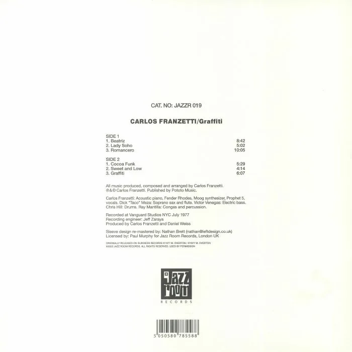 Back cover — Carlos FRANZETTI — Grafitti